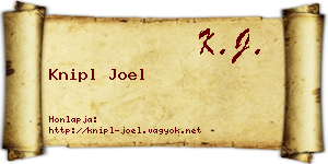 Knipl Joel névjegykártya